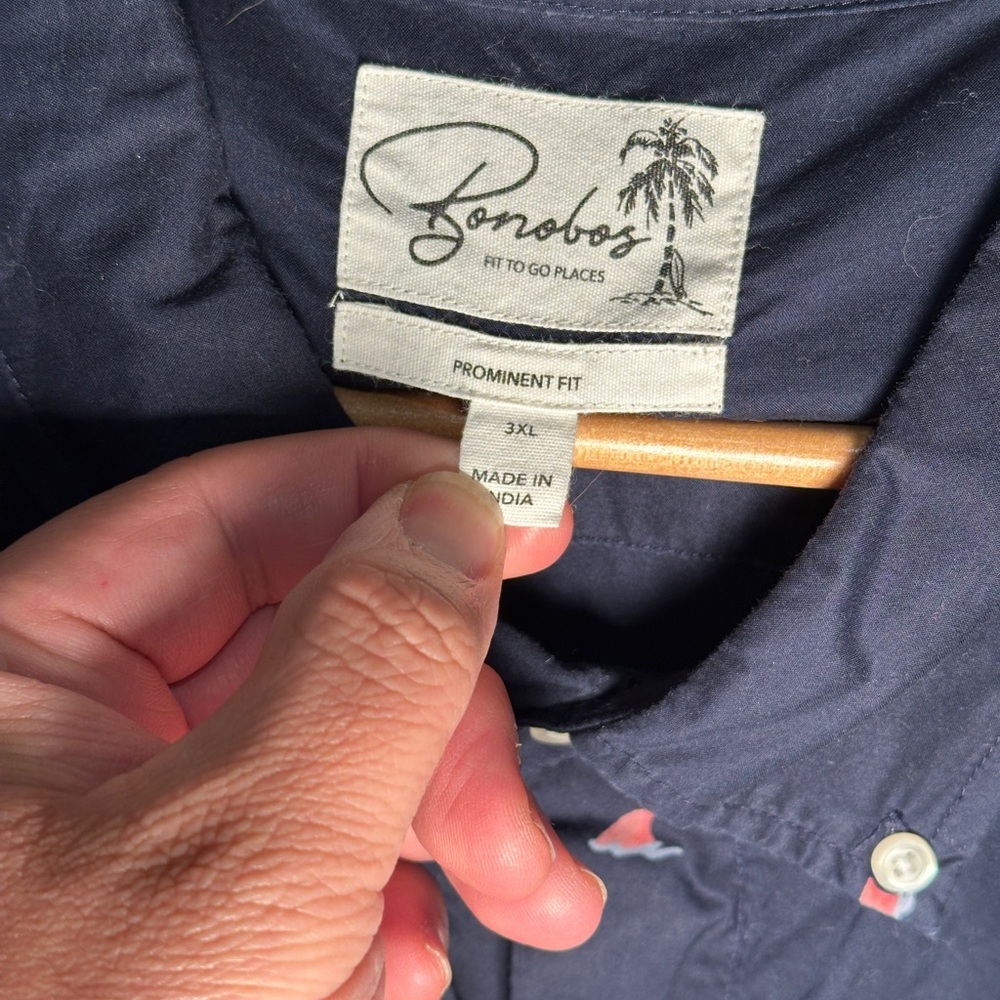 BONOBOS - 🦈 Shark Fin Short Sleeve Button Down Shirt in Prominent Fit, 3XL - Picture 6 of 10